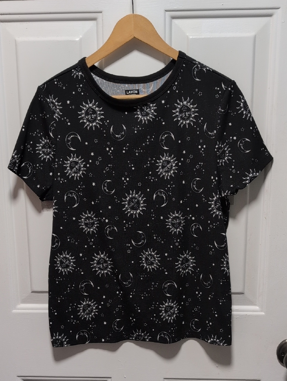 Lavon Black Celestial Short Sleeve Tee